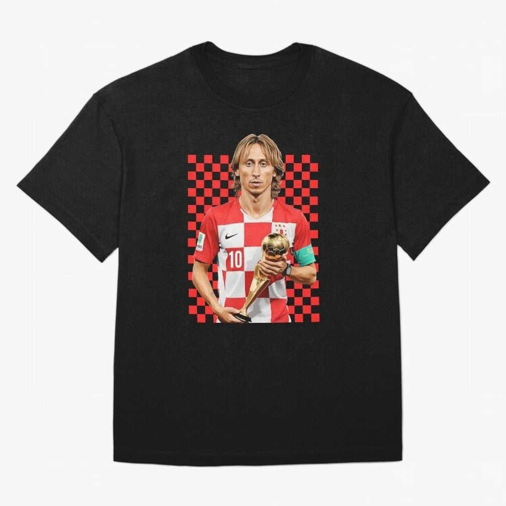 Luka Modric Ballon d'Or Graphic Essential T-Shirt Show Fan Pride Across FIFA World Cup 2026 Group Stage Spirit, Highlighting Germany, Haaland, Stadium Memories, Football Loyalty, International Chants and Championship Tradition; Perfect for Fans,