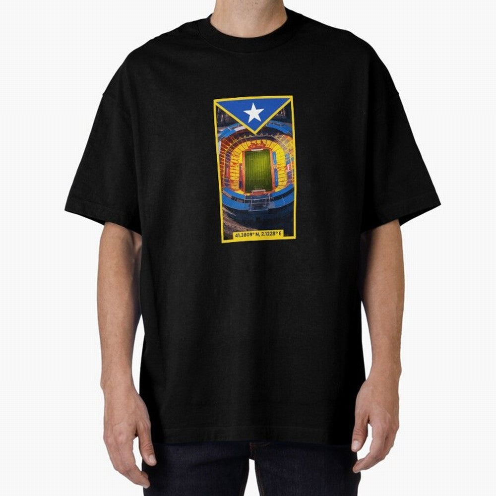 Barcelona Stadium Coordinates Graphic Essential T-Shirt Make Your Look Match Global Football Passion for FIFA World Cup 2026 Group Stage, Built around Messi, England, France and Netherlands, Soccer Culture, Superstar Moments, National Team Dreams