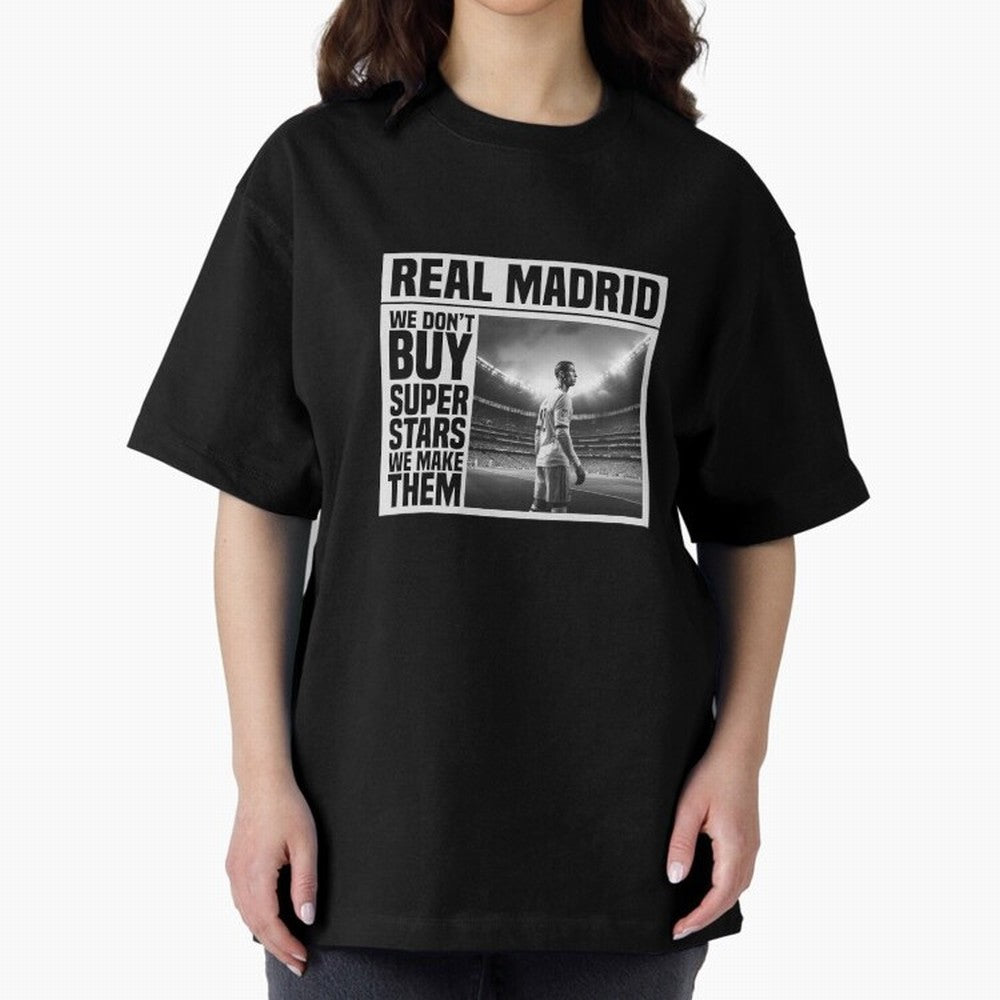 Real Madrid Makes Superstars Essential T-Shirt Join Global Football Passion for FIFA World Cup 2026 USA Canada Mexico, Filled with Mbappe and Neymar, Spain, Goal Celebration Energy, Supporter Heritage, Football Icons and Worldwide Tournament Joy;