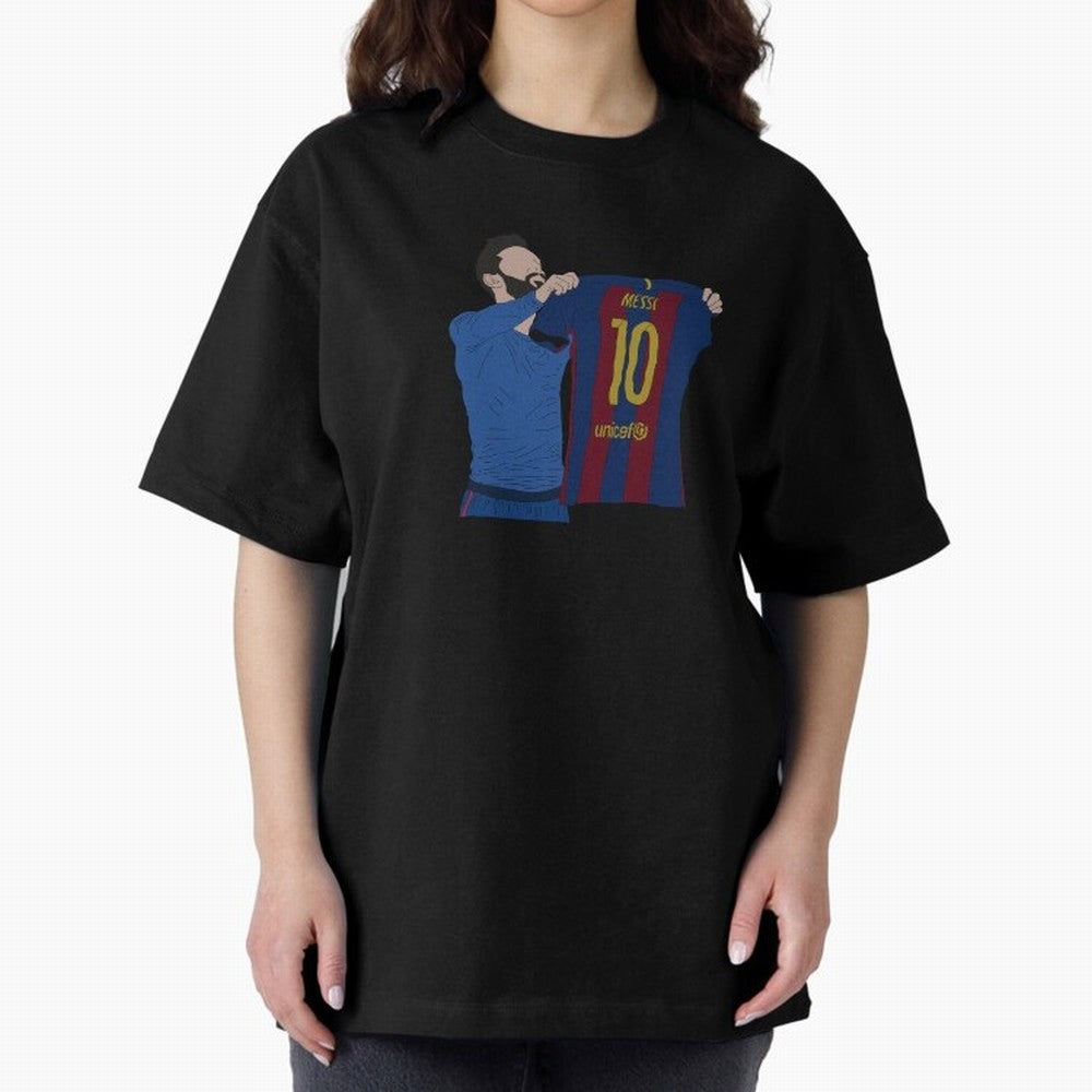 Lionel Messi | Barcelona legend Oversized T-Shirt Keep the Match Day Mood of FIFA World Cup 2026 USA Canada Mexico for Fans of Neymar and France, Bringing Worldwide Fan Energy, Dramatic Goals, Stadium Lights and Championship Celebrations; Created