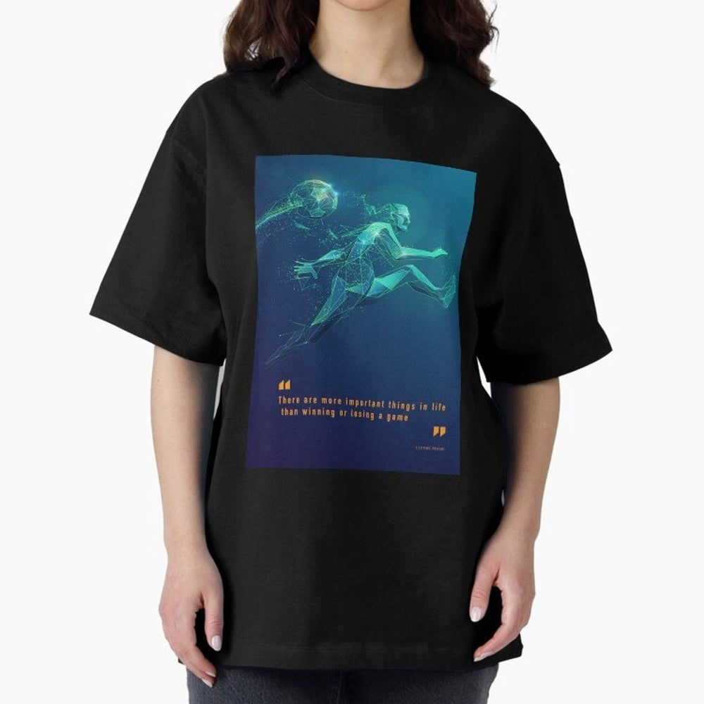 soccer football graphic Lionel Messi quotes Oversized T-Shirt Turn Football Passion into Match Day Hype around FIFA World Cup 2026 Group Stage, Haaland, Spain and Netherlands, Stadium Chants, National Pride, Trophy Dreams and Unforgettable Football