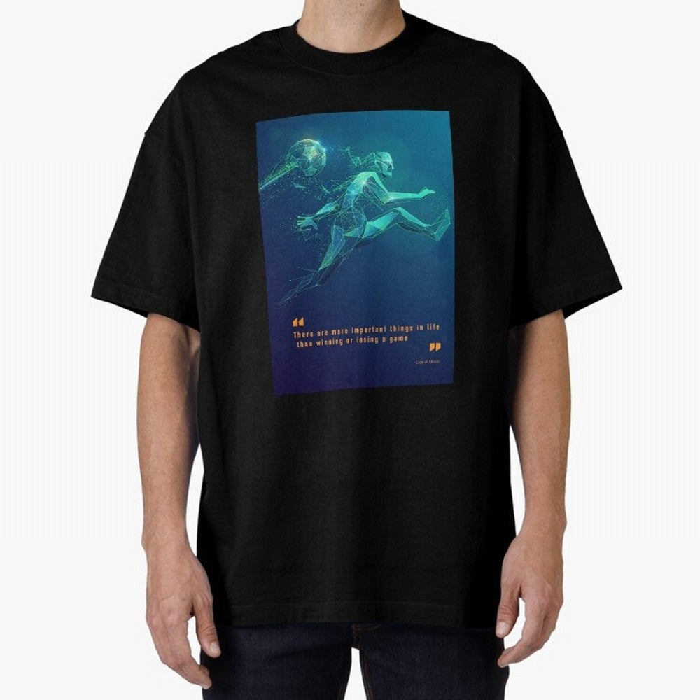 soccer football graphic Lionel Messi quotes Oversized T-Shirt Turn Football Passion into Match Day Hype around FIFA World Cup 2026 Group Stage, Haaland, Spain and Netherlands, Stadium Chants, National Pride, Trophy Dreams and Unforgettable Football