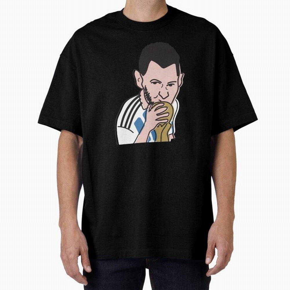 Lionel Messi in Weirdtual Reality Oversized T-Shirt Celebrate Football Dreams Across FIFA World Cup 2026 for Fans of Mbappe and Neymar and Argentina, France and Brazil, Bringing Fan Favorite Moments, National Team Passion, Big Match Drama and
