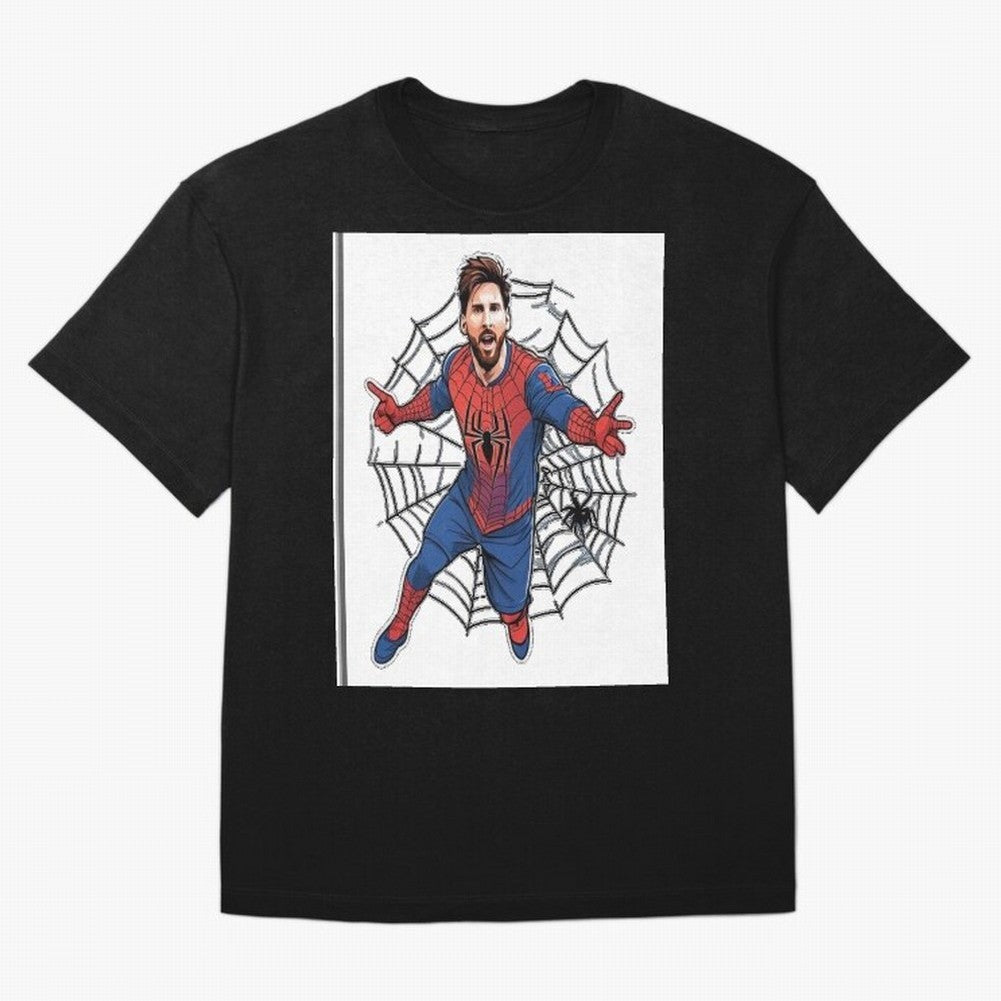 Lionel Messi Spider Oversized T-Shirt Create FIFA World Cup 2026 for Fans of Neymar and Germany, Bringing Vintage Soccer Flavor, Modern Football Stars, National Flags and Final Night Emotion; Ideal for Football Dads, Football Moms, Friends,