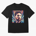Lionel Messi Portrait Abstract Digital Art, Football Player Classic T-Shirt Honor Champions and Dreams in FIFA World Cup 2026 USA Canada Mexico Built around Mbappe and Neymar, Germany Energy, Vintage Soccer Flavor, Modern Football Stars, National