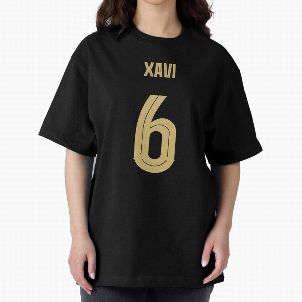 Xavi 6 Barcelona Oversized T-Shirt Show Match Day Excitement for the FIFA World Cup 2026 Journey through CR7 Highlights, England and Germany Pride, Soccer Culture, Superstar Moments, National Team Dreams and Competitive Fire; Great for Supporters