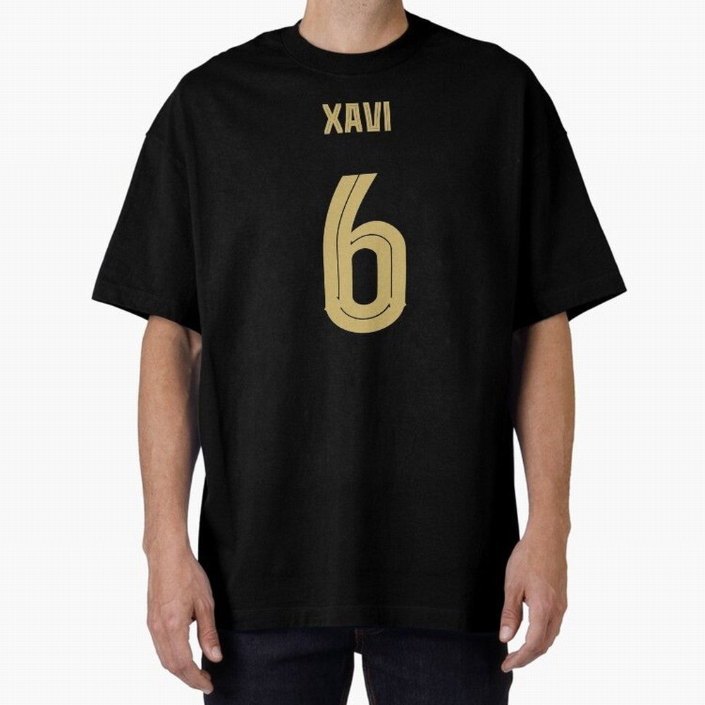 Xavi 6 Barcelona Oversized T-Shirt Show Match Day Excitement for the FIFA World Cup 2026 Journey through CR7 Highlights, England and Germany Pride, Soccer Culture, Superstar Moments, National Team Dreams and Competitive Fire; Great for Supporters