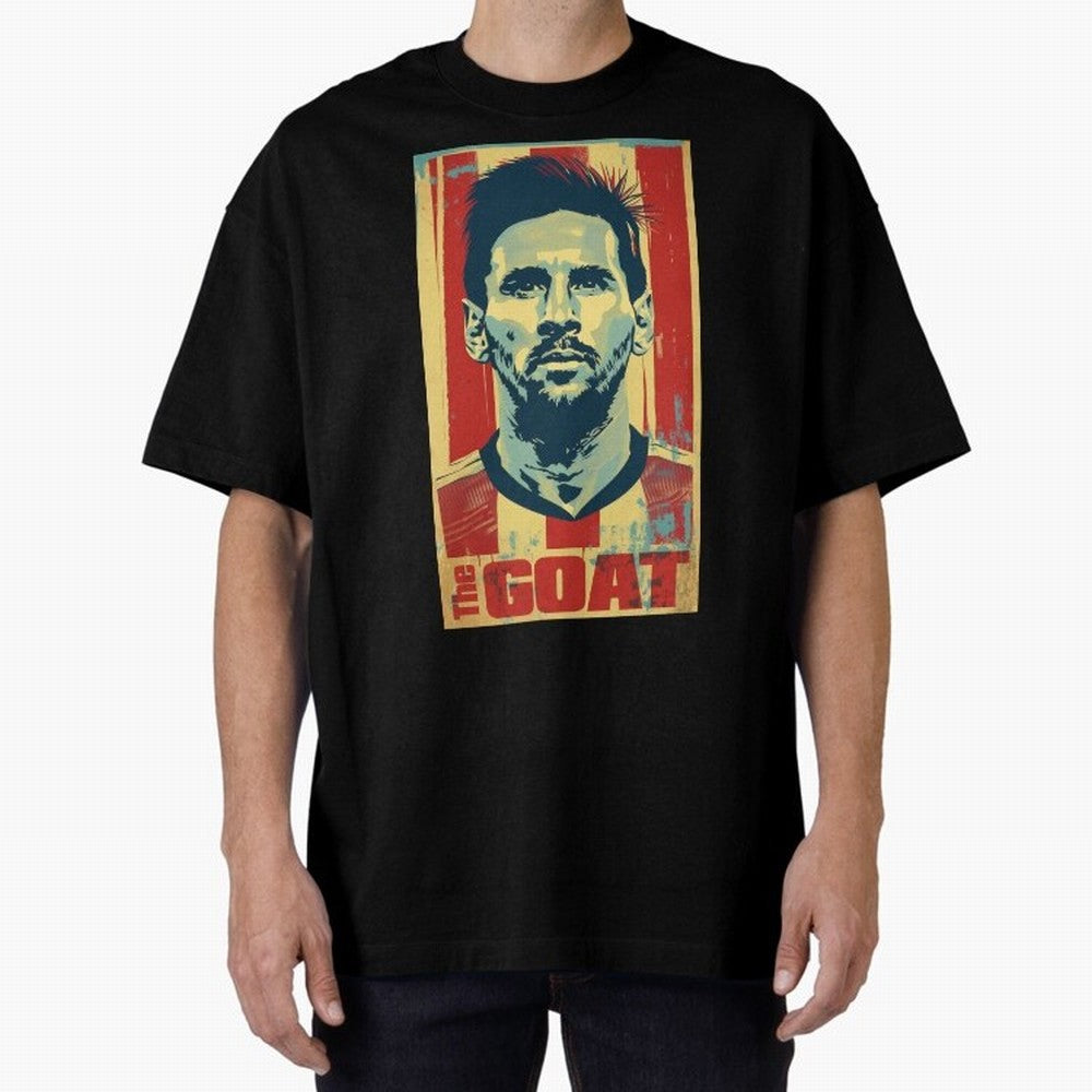 Messi The GOAT Graphic poster design Premium T-Shirt Wear the Spirit of Global Football Passion for FIFA World Cup 2026 USA Canada Mexico, Celebrating Messi, Neymar and Mbappe, Brazil, Sports Nostalgia, International Competition, Famous Players and