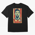 Messi The GOAT Graphic poster design Premium T-Shirt Wear the Spirit of Global Football Passion for FIFA World Cup 2026 USA Canada Mexico, Celebrating Messi, Neymar and Mbappe, Brazil, Sports Nostalgia, International Competition, Famous Players and