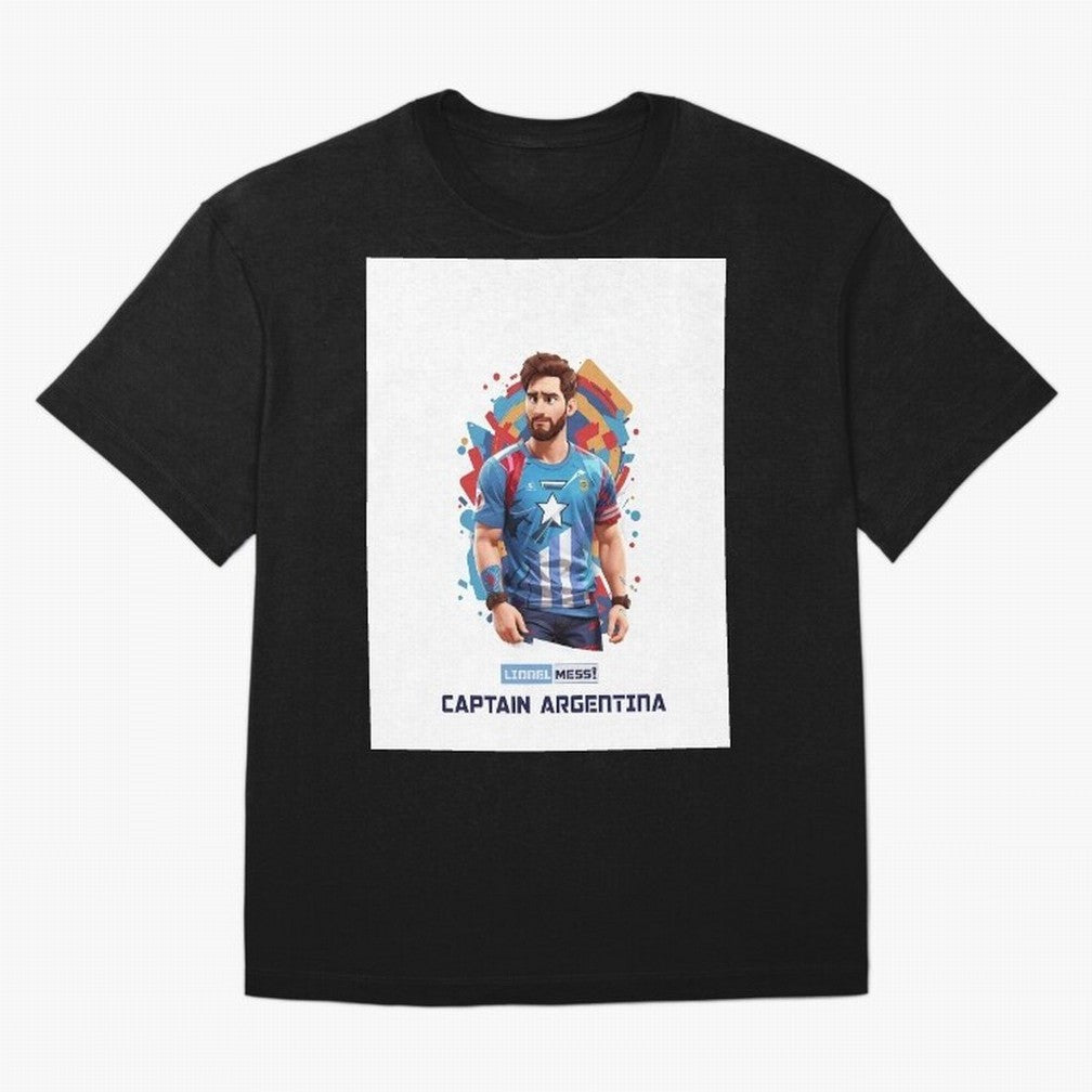 Lionel Messi Captain Argentina Graphic T-Shirt Relive FIFA World Cup 2026 Group Stage Featuring Neymar, Haaland and Cristiano Ronaldo, France Energy, Championship Spirit, Famous Goals, Roaring Crowds and International Football Unity; Great for