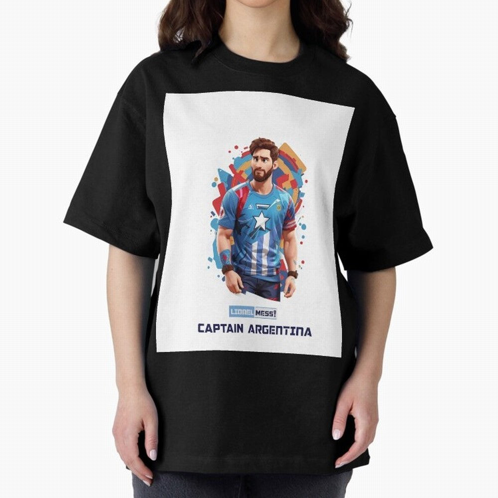Lionel Messi Captain Argentina Graphic T-Shirt Relive FIFA World Cup 2026 Group Stage Featuring Neymar, Haaland and Cristiano Ronaldo, France Energy, Championship Spirit, Famous Goals, Roaring Crowds and International Football Unity; Great for
