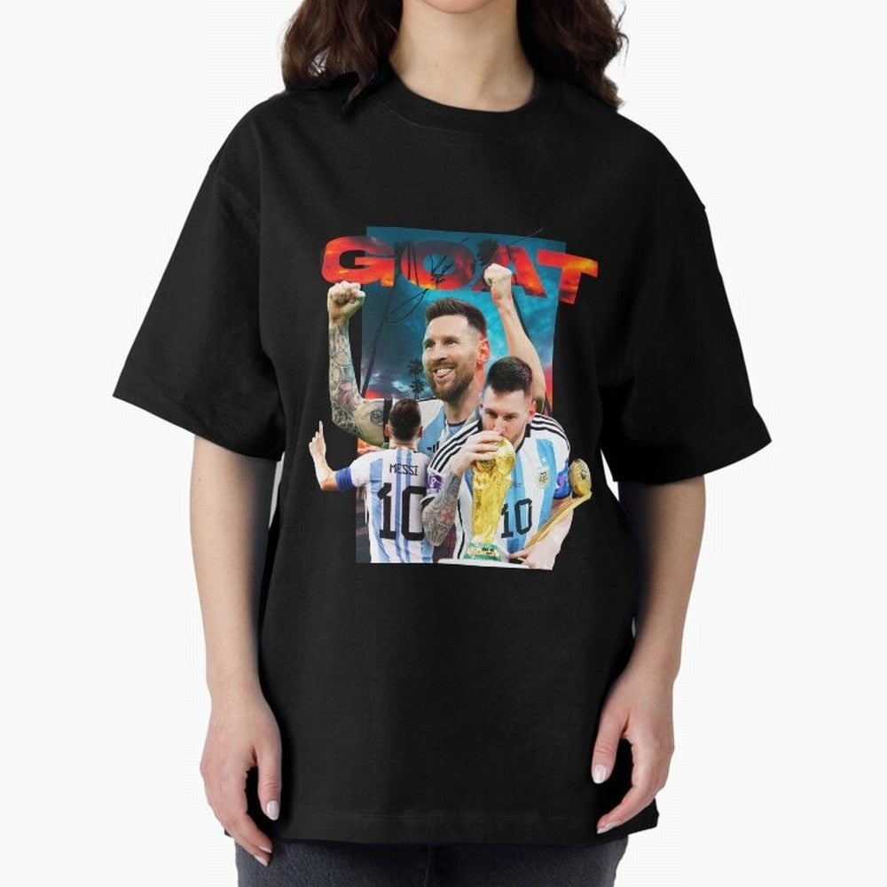 Messi GOAT Premium T-Shirt Celebrate the Magic of Match Day Hype around FIFA World Cup 2026, Messi and Cristiano Ronaldo, Netherlands, Champion Mindset, Group Stage Buzz, Knockout Tension and Passionate Fan Culture; Great for Watch Parties, Sports