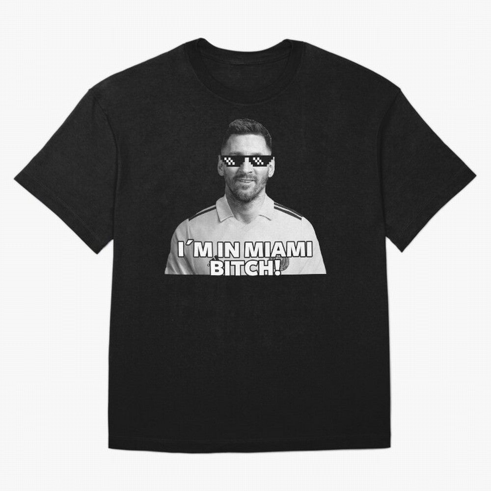 Lionel Messi Inter Miami Football Soccer meme Welcome to Miami I¡äm in Miami Bitch quotes funny champions player Sticker Premium T-Shirt Celebrate Global Passion for FIFA World Cup 2026 USA Canada Mexico Centered on Messi and Cristiano Ronaldo,
