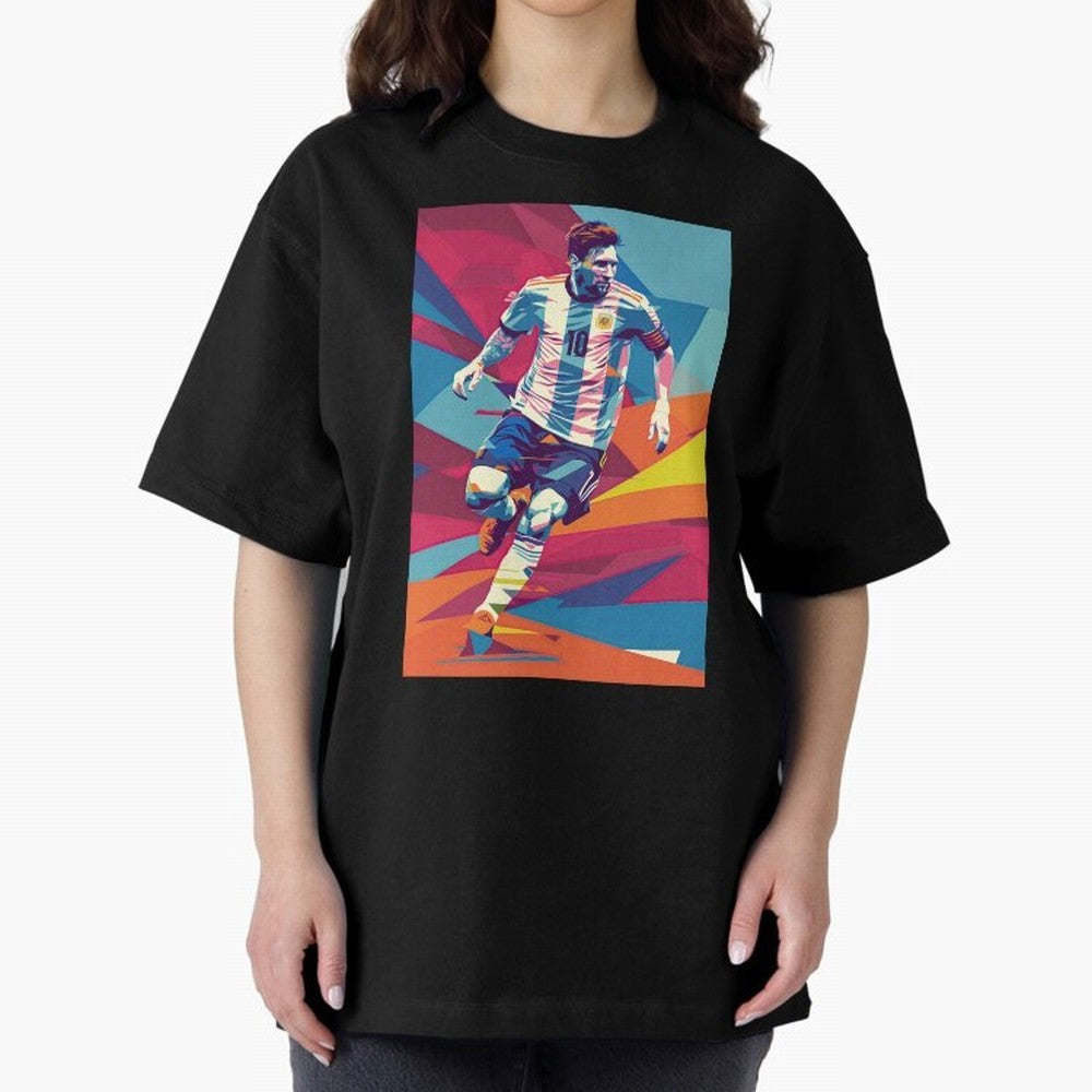 Messi in action Graphic poster design Premium T-Shirt Bring Global Tournament Vibes to the FIFA World Cup 2026 Journey through Neymar, Haaland and Cristiano Ronaldo Highlights, Netherlands Pride, Retro Football Energy, Iconic Rivalries, Trophy
