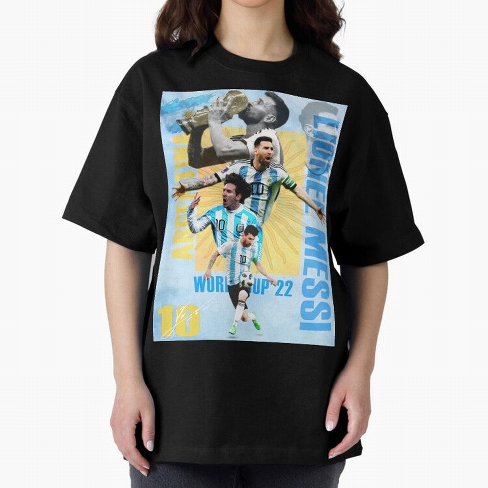 Lionel Messi Argentina World Cup Victory Poster - 2022 Soccer Champion Wall Art Premium T-Shirt Celebrate Soccer Greatness during Global Football Passion for FIFA World Cup 2026, Filled with Messi, England and Germany, Stadium Chants, National