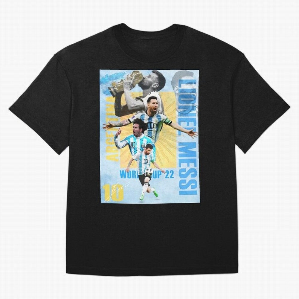 Lionel Messi Argentina World Cup Victory Poster - 2022 Soccer Champion Wall Art Premium T-Shirt Celebrate Soccer Greatness during Global Football Passion for FIFA World Cup 2026, Filled with Messi, England and Germany, Stadium Chants, National