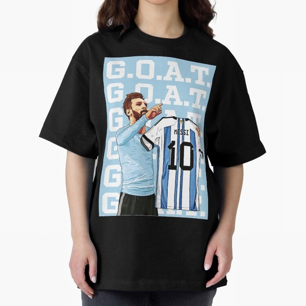 Lionel Messi Goat Premium T-Shirt Capture Stadium Memories from FIFA World Cup 2026 for Fans of Haaland and Germany, Bringing Championship Spirit, Famous Goals, Roaring Crowds and International Football Unity; Ideal for Football Dads, Football