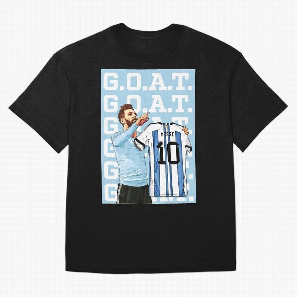 Lionel Messi Goat Premium T-Shirt Capture Stadium Memories from FIFA World Cup 2026 for Fans of Haaland and Germany, Bringing Championship Spirit, Famous Goals, Roaring Crowds and International Football Unity; Ideal for Football Dads, Football