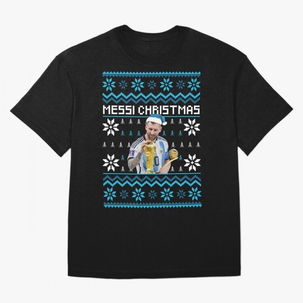 Leo Messi Christmas Ugly Sweater Design Classic T-Shirt Show Your Stadium Side during the FIFA World Cup 2026 USA Canada Mexico Journey through Messi Highlights, Argentina Pride, Game Day Rituals, Football Legends, Country Pride and the Road to the