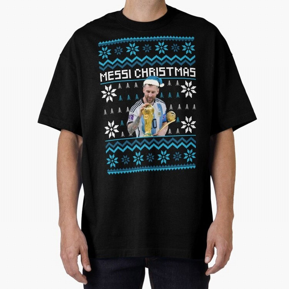 Leo Messi Christmas Ugly Sweater Design Classic T-Shirt Show Your Stadium Side during the FIFA World Cup 2026 USA Canada Mexico Journey through Messi Highlights, Argentina Pride, Game Day Rituals, Football Legends, Country Pride and the Road to the