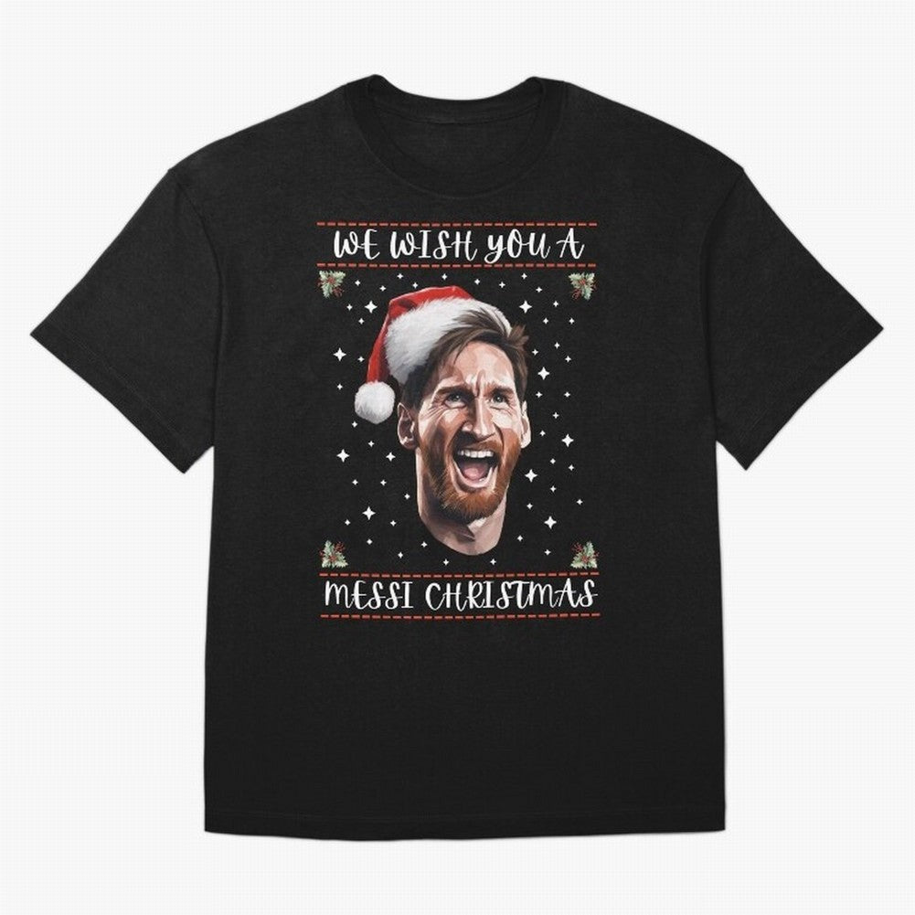Messi Christmas Shirt ¨C Funny Football Holiday Gift | We Wish You a Messi Christmas Active T-Shirt Represent Global Football Passion for FIFA World Cup 2026 USA Canada Mexico, Inspired by Messi, CR7 and Mbappe, Portugal, Worldwide Fan Energy,