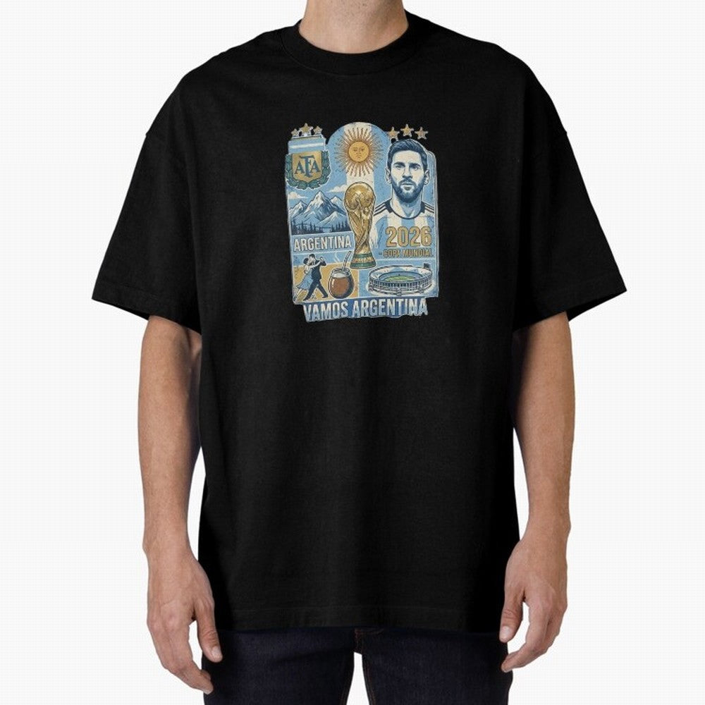 Argentina 2026 ¨C Copa Mundial Spirit Classic T-Shirt Cheer through Every Moment of Global Football Passion for FIFA World Cup 2026 Group Stage, Centered on Messi and Cristiano Ronaldo, Spain and Netherlands, Global Supporter Spirit, Legendary