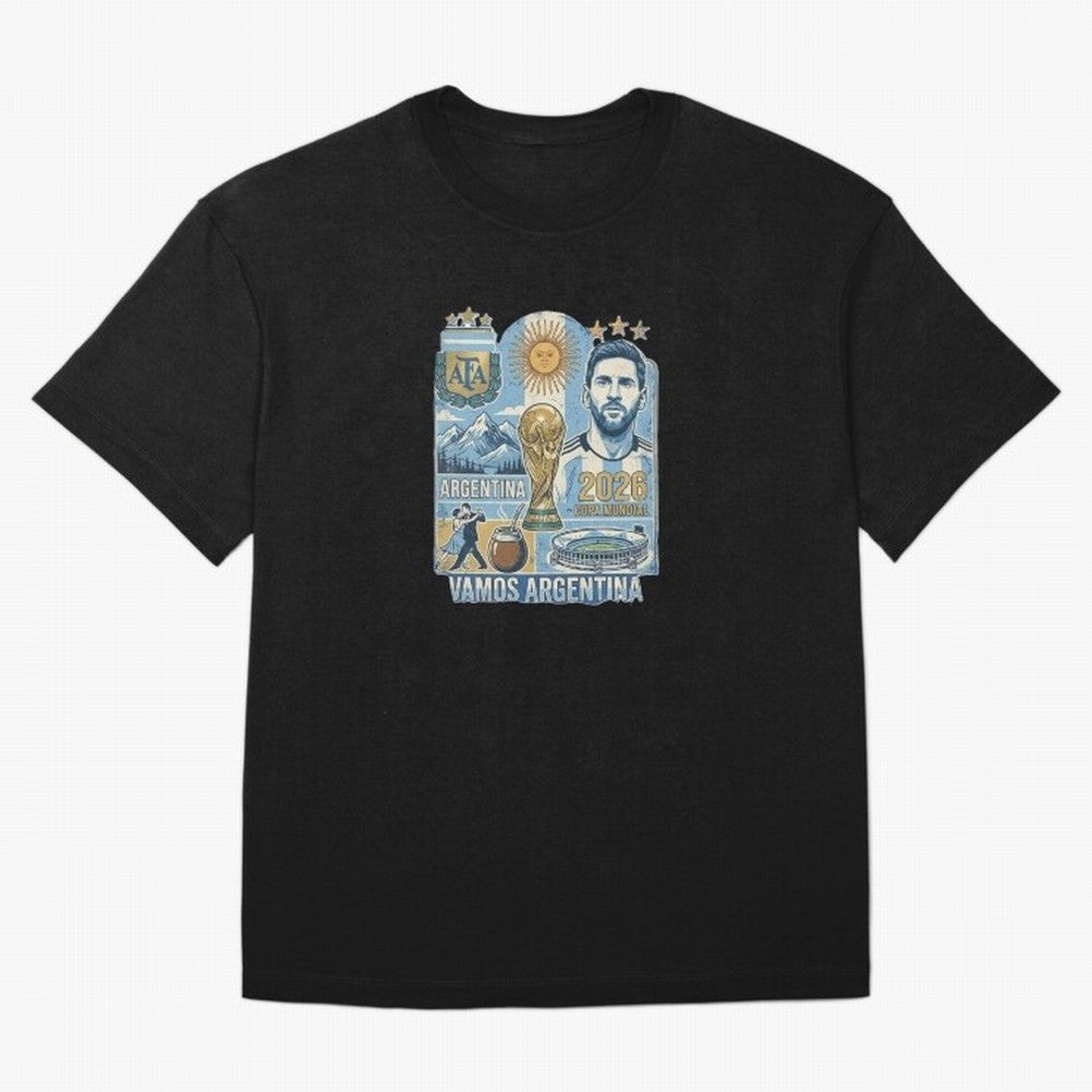 Argentina 2026 ¨C Copa Mundial Spirit Classic T-Shirt Cheer through Every Moment of Global Football Passion for FIFA World Cup 2026 Group Stage, Centered on Messi and Cristiano Ronaldo, Spain and Netherlands, Global Supporter Spirit, Legendary