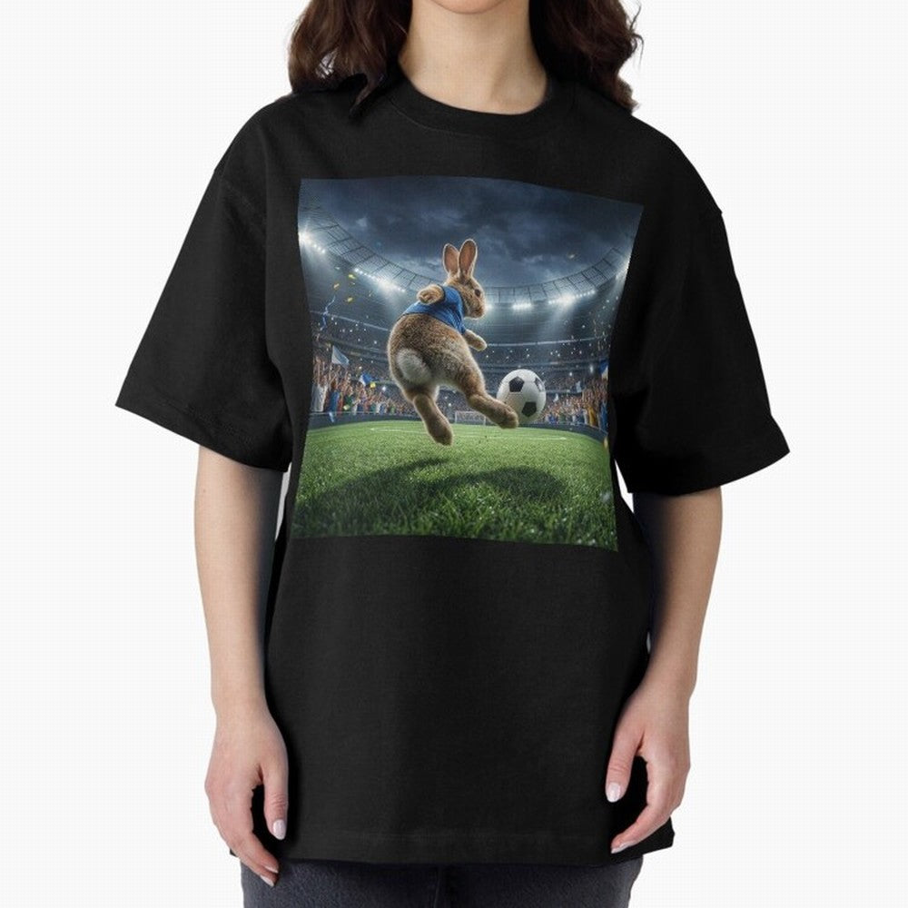 Rabbit Is Veritable Messi on the Soccer Pitch Oversized T-Shirt Spotlight FIFA World Cup 2026 Group Stage Spirit, Centered on England, Mbappe, Global Supporter Spirit, Legendary Goals, National Colors and Tournament Celebration; Perfect for People