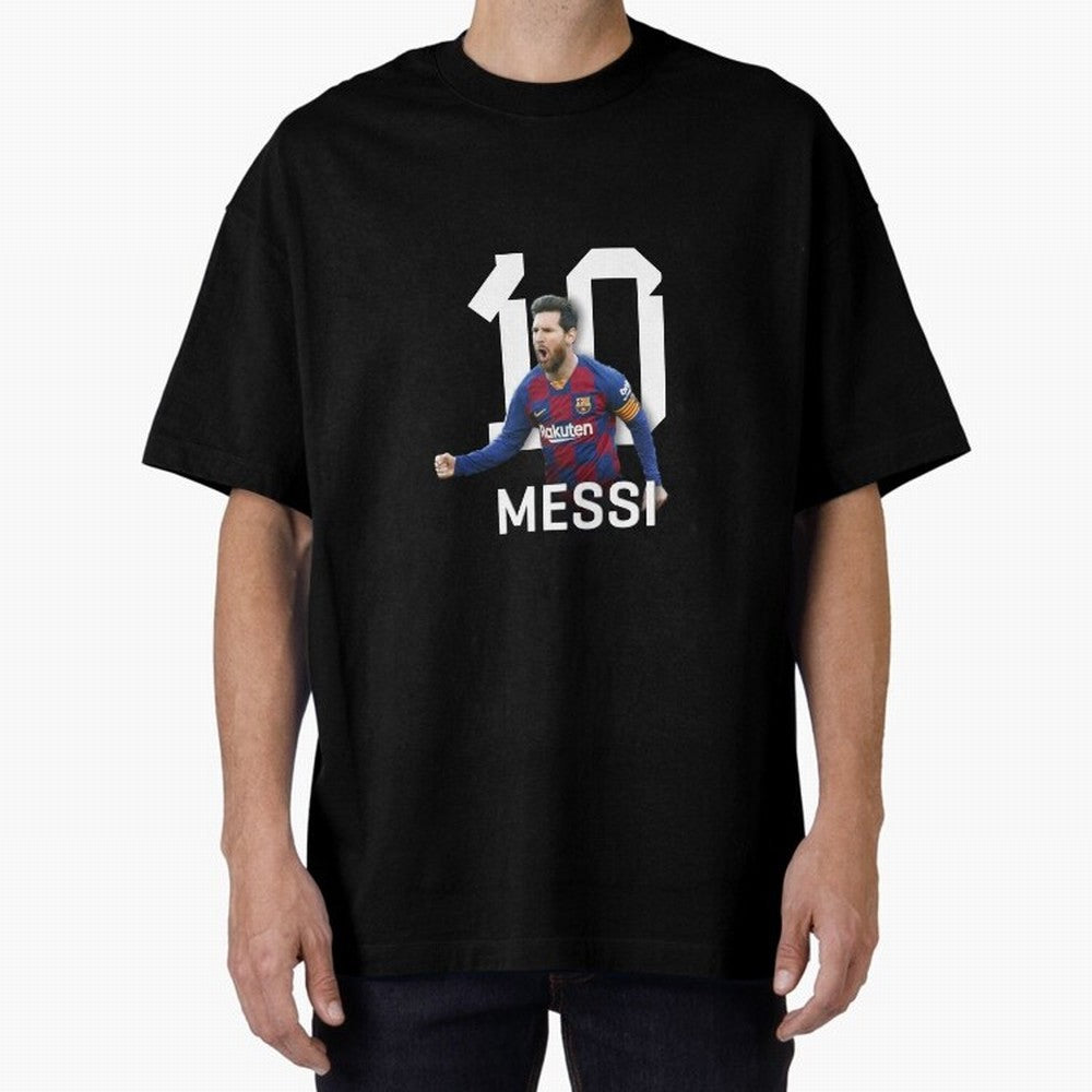 Leo Messi Oversized T-Shirt Represent the Passion of Match Day Hype around FIFA World Cup 2026 Group Stage, Messi and Cristiano Ronaldo, France and Portugal, Vintage Soccer Flavor, Modern Football Stars, National Flags and Final Night Emotion;