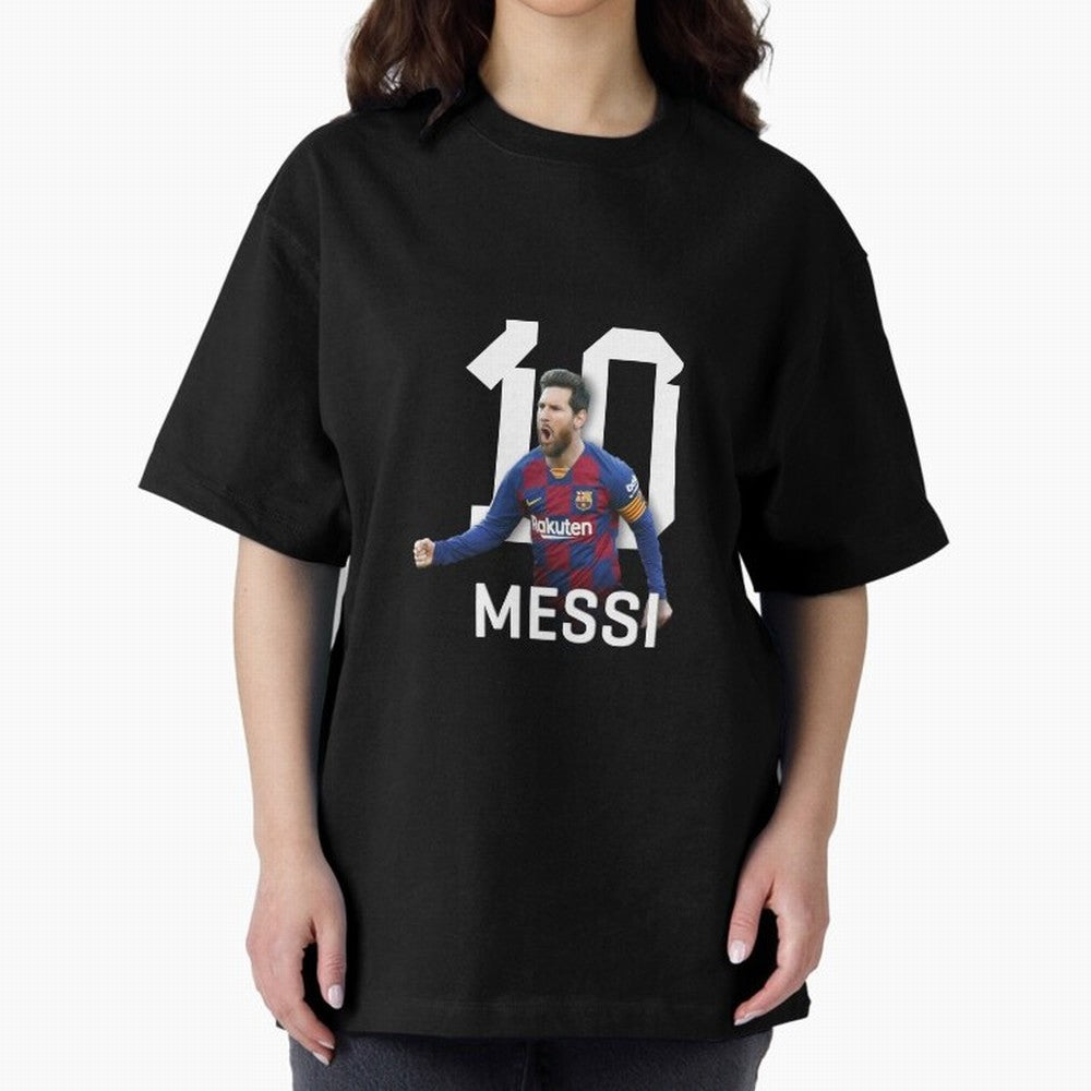 Leo Messi Oversized T-Shirt Represent the Passion of Match Day Hype around FIFA World Cup 2026 Group Stage, Messi and Cristiano Ronaldo, France and Portugal, Vintage Soccer Flavor, Modern Football Stars, National Flags and Final Night Emotion;