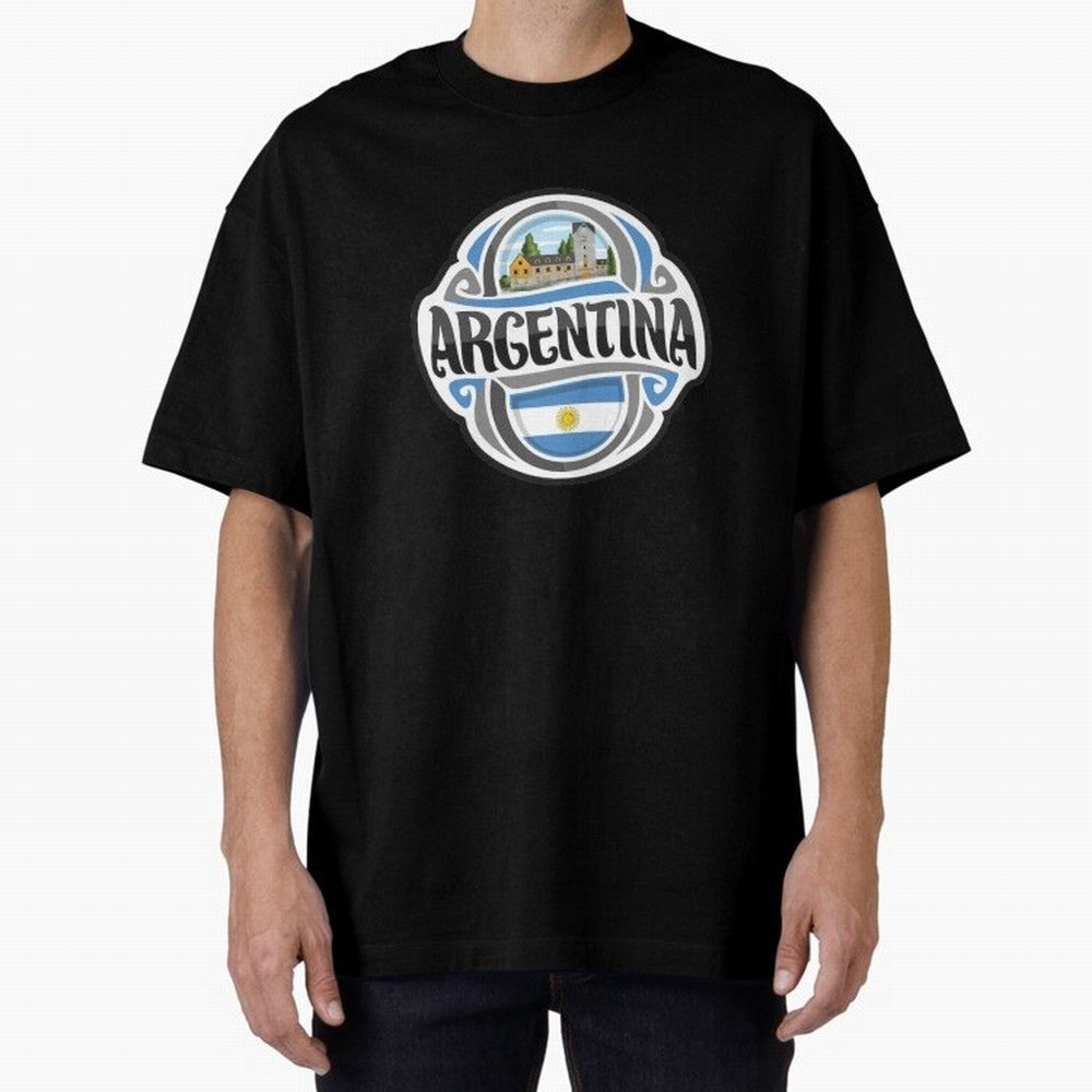 Decorative Argentina Logo Oversized T-Shirt Celebrate Global Passion for Global Football Passion for FIFA World Cup 2026, Driven by Neymar, Haaland and Cristiano Ronaldo, Brazil, Football Passion, Legendary Performances, Festival Vibes and