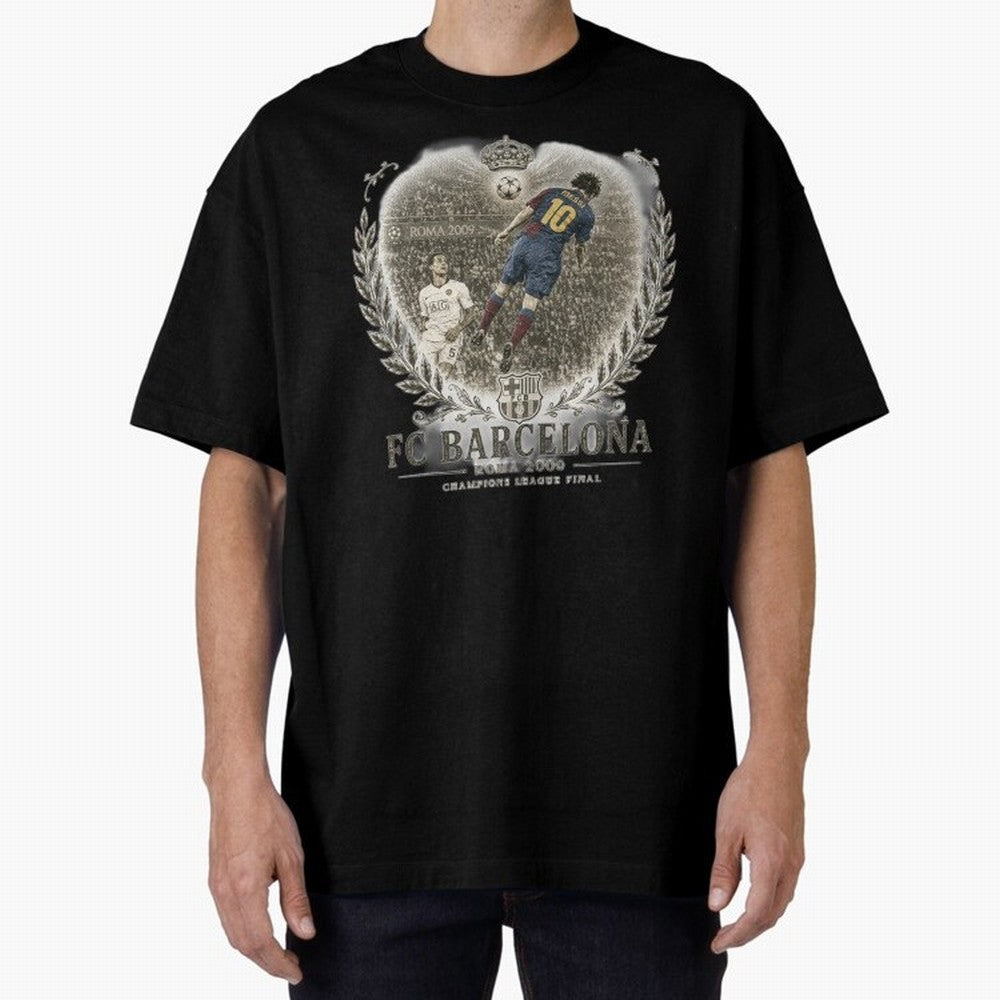 FC Barcelona Rome 2009 Champions League Final Vintage Oversized T-Shirt Celebrate Classic Football Spirit in FIFA World Cup 2026 Group Stage Spirit, Made for Argentina and Brazil, Haaland, Football Passion, Legendary Performances, Festival Vibes