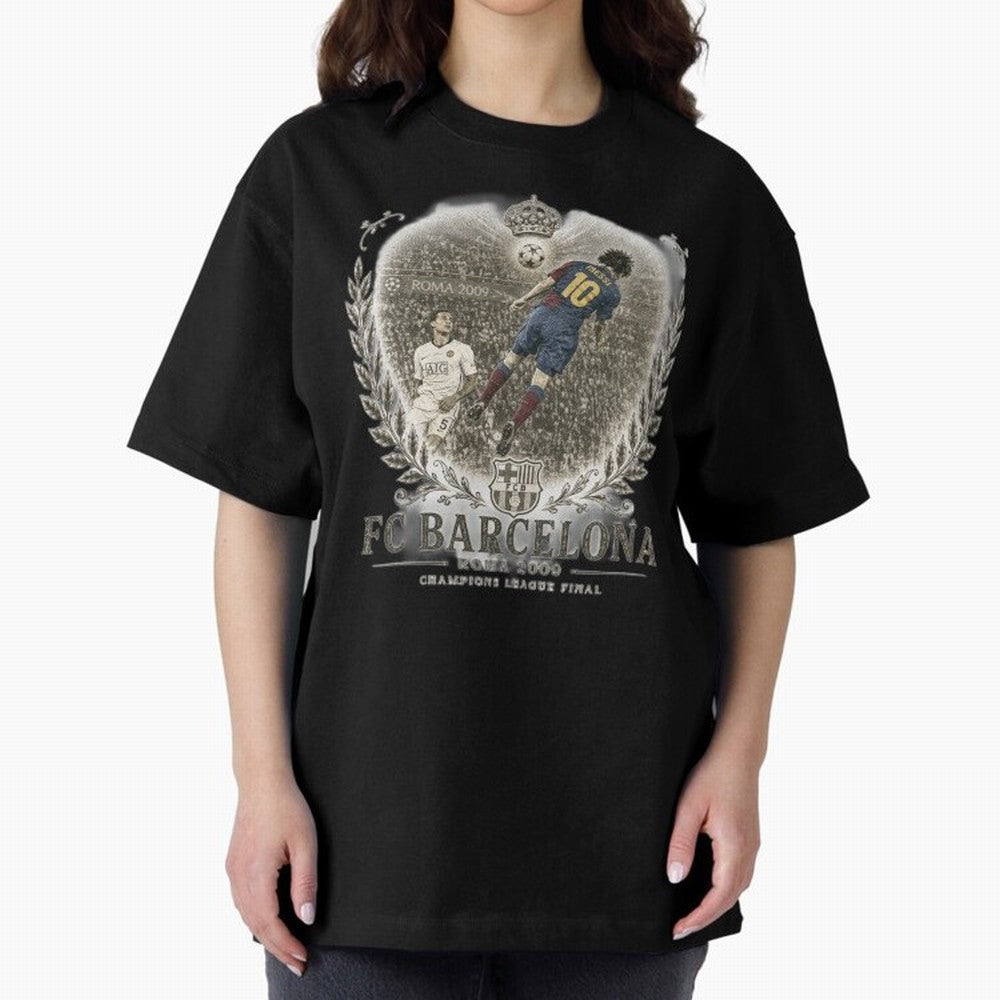 FC Barcelona Rome 2009 Champions League Final Vintage Oversized T-Shirt Celebrate Classic Football Spirit in FIFA World Cup 2026 Group Stage Spirit, Made for Argentina and Brazil, Haaland, Football Passion, Legendary Performances, Festival Vibes