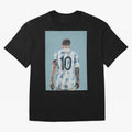 Portrait painting of Lionel Messi of Inter Miami and Argentina Classic T-Shirt Make Memories around Match Day Hype around FIFA World Cup 2026 USA Canada Mexico, Mbappe, Argentina and Brazil, Global Supporter Spirit, Legendary Goals, National Colors