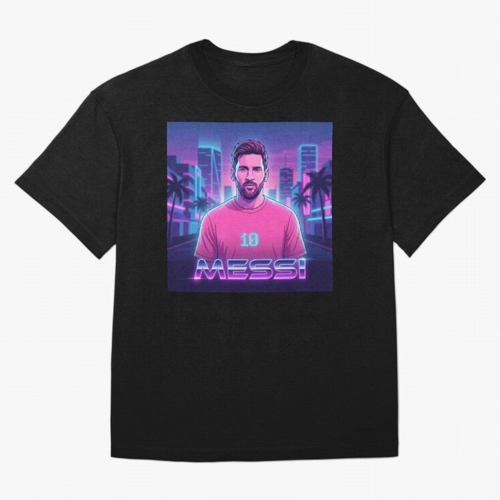 Inter Miami? Football Legend Messi Cyberpunk Retro Futurist Design (Version 2) Classic T-Shirt Follow the Road to FIFA World Cup 2026 Made for Haaland, England, France and Netherlands Energy, Stadium Chants, National Pride, Trophy Dreams and
