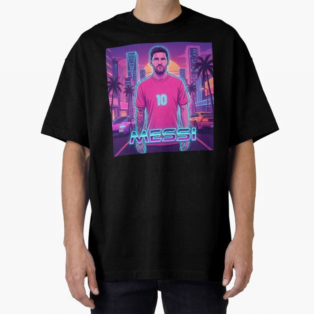 Inter Miami? Football Legend Messi Cyberpunk Retro Futurist Design (Version 3) Classic T-Shirt Celebrate the Road through Match Day Hype around FIFA World Cup 2026, Neymar, England and Germany, Global Supporter Spirit, Legendary Goals, National