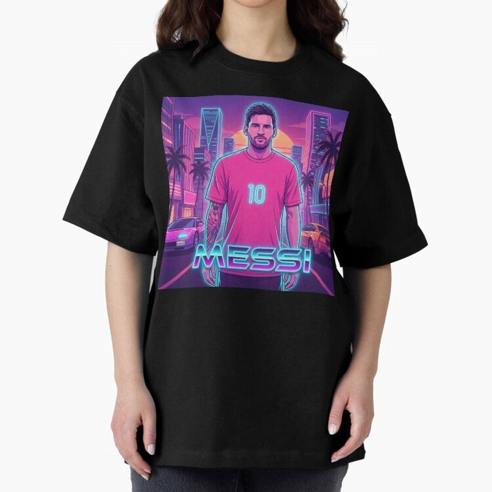 Inter Miami? Football Legend Messi Cyberpunk Retro Futurist Design (Version 3) Classic T-Shirt Celebrate the Road through Match Day Hype around FIFA World Cup 2026, Neymar, England and Germany, Global Supporter Spirit, Legendary Goals, National
