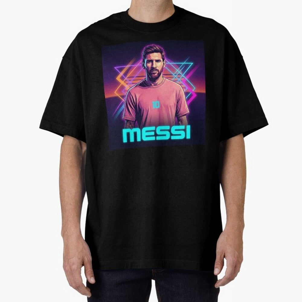 Inter Miami? Football Legend Messi Cyberpunk Retro Futurist Design (Version 5) Classic T-Shirt Represent FIFA World Cup 2026 USA Canada Mexico Spirit, Built around Argentina and Brazil, Haaland and Mbappe, Game Day Rituals, Football Legends,