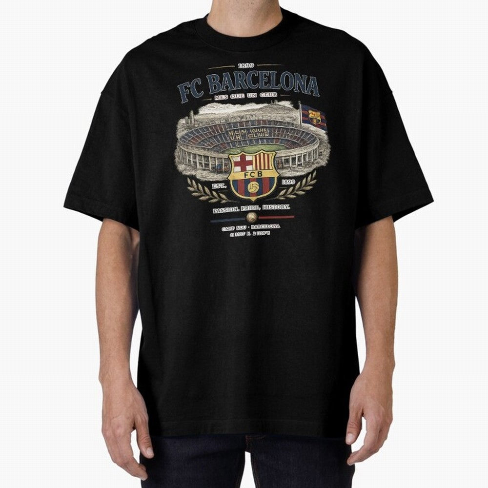 FC Barcelona Vintage Football Streetwear Oversized T-Shirt Bring Retro Soccer Energy to FIFA World Cup 2026 USA Canada Mexico Inspired by Messi and Cristiano Ronaldo, Brazil Energy, Football Passion, Legendary Performances, Festival Vibes and