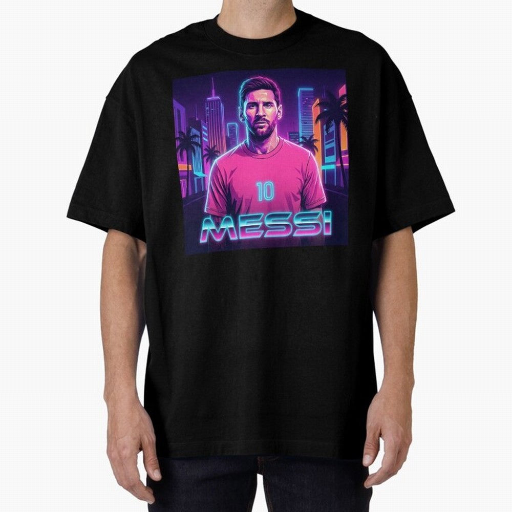 Inter Miami? Football Legend Messi Cyberpunk Retro Futurist Design (Version 4) Classic T-Shirt Honor the Beautiful Game during FIFA World Cup 2026 USA Canada Mexico for Fans of Mbappe and Neymar and Spain, Bringing Match Day Excitement, Supporter