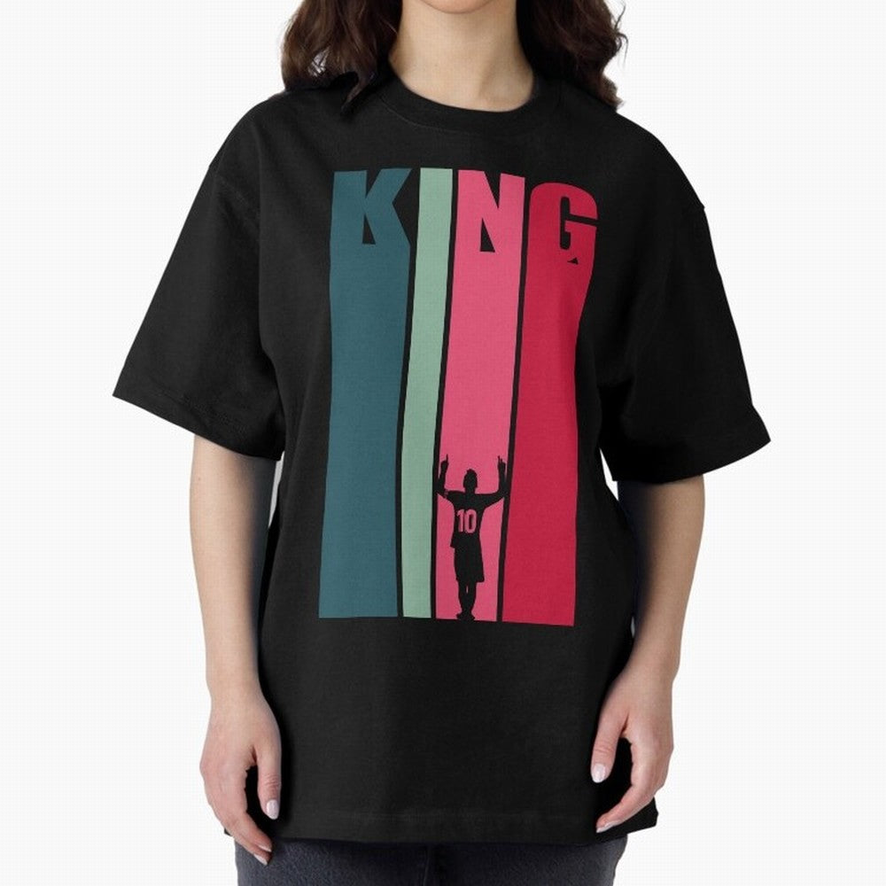 Soccer's King. Oversized T-Shirt Celebrate Every Goal in FIFA World Cup 2026 Group Stage Featuring Neymar, Haaland and Cristiano Ronaldo, Spain and Netherlands Energy, Global Supporter Spirit, Legendary Goals, National Colors and Tournament