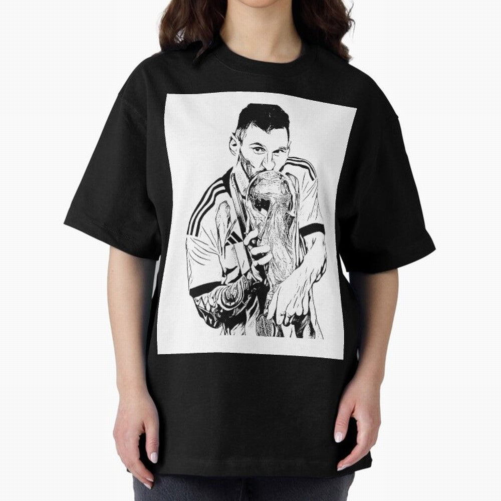 Drawing Leo Messi Classic T-Shirt Honor the Beautiful Game during the FIFA World Cup 2026 Journey through Messi, CR7 and Mbappe Highlights, Brazil, Portugal and Argentina Pride, Vintage Soccer Flavor, Modern Football Stars, National Flags and Final