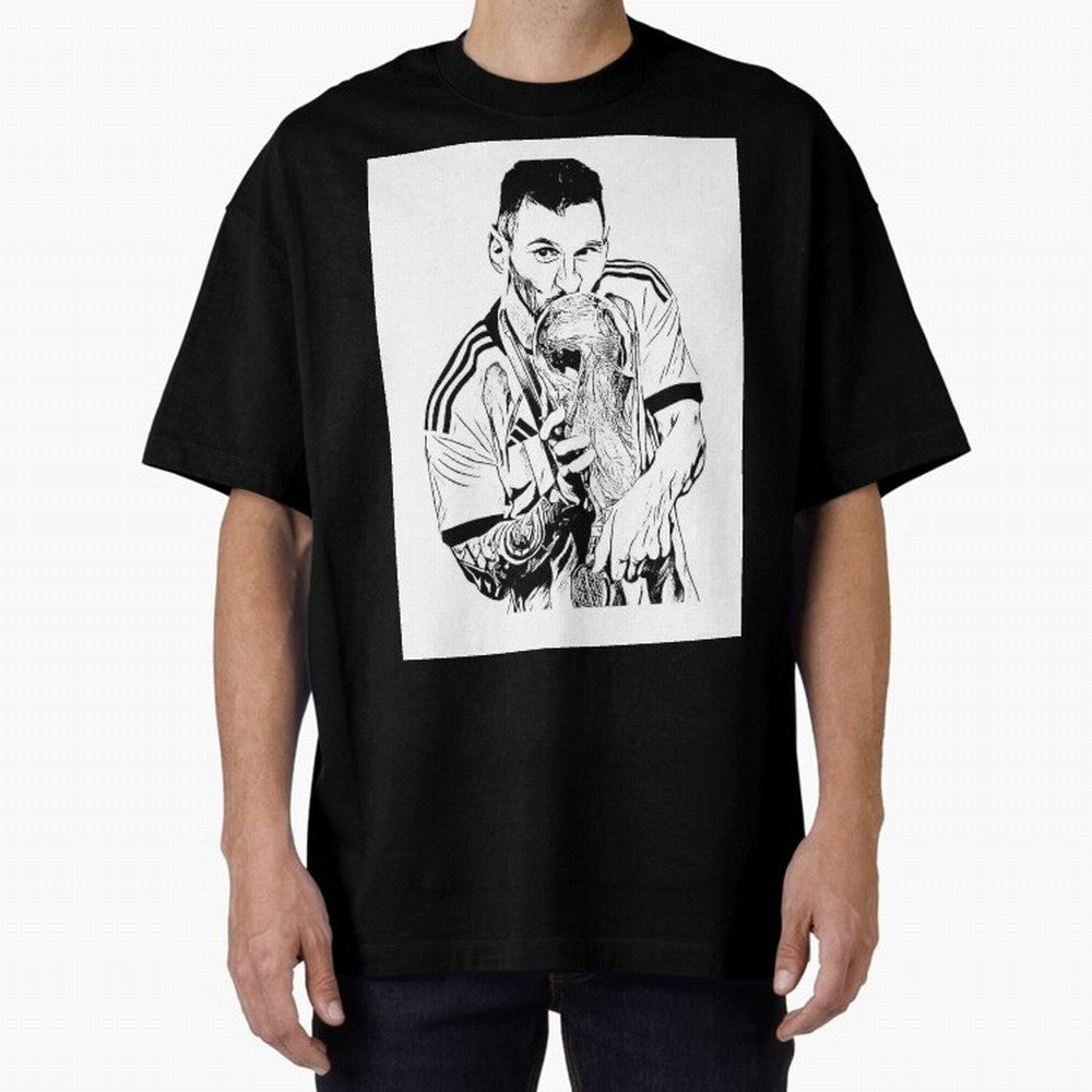 Drawing Leo Messi Classic T-Shirt Honor the Beautiful Game during the FIFA World Cup 2026 Journey through Messi, CR7 and Mbappe Highlights, Brazil, Portugal and Argentina Pride, Vintage Soccer Flavor, Modern Football Stars, National Flags and Final