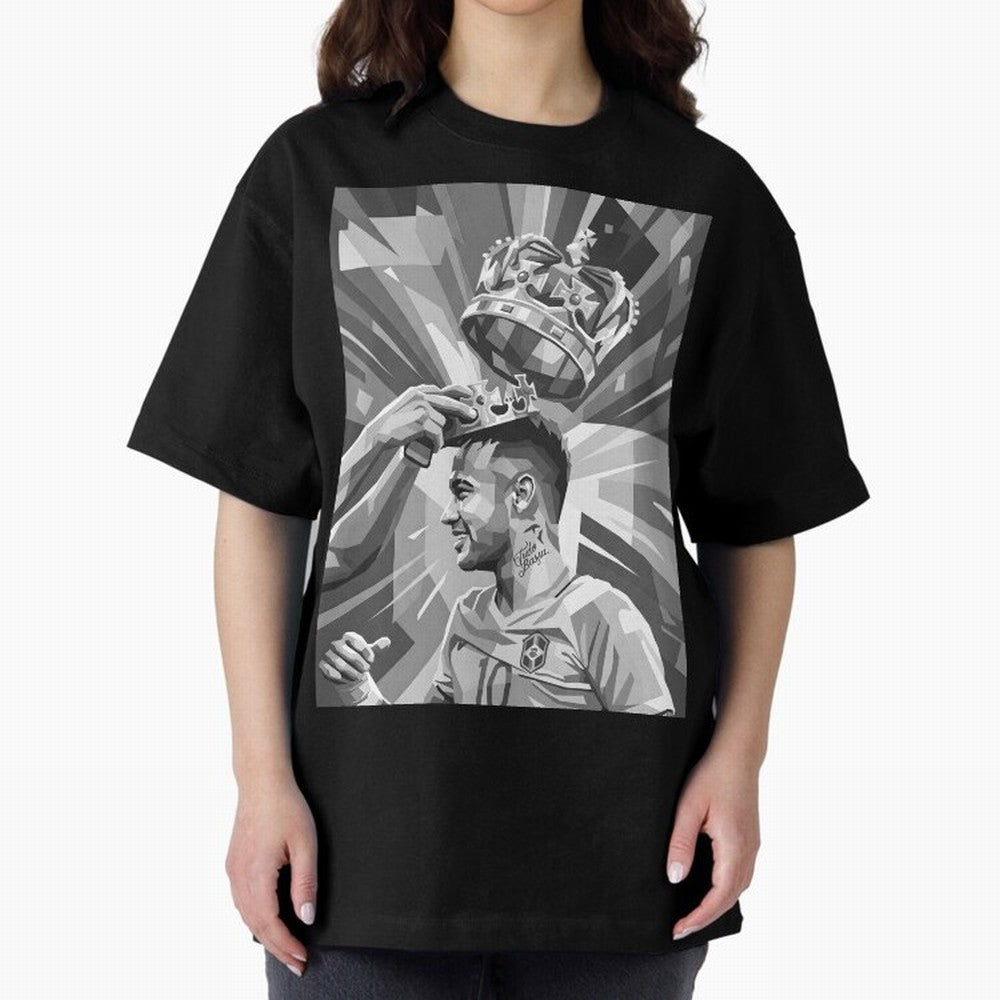 Neymar Grayscale Classic T-Shirt Represent Fans Who Live for Global Football Passion for FIFA World Cup 2026 Group Stage, Made for Messi, Neymar and Mbappe, France and Portugal, Football Festival Excitement, Trophy Ambitions, Country Rivalries and
