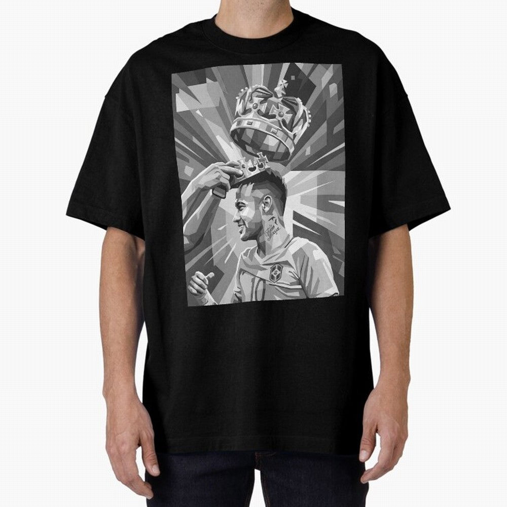 Neymar Grayscale Classic T-Shirt Represent Fans Who Live for Global Football Passion for FIFA World Cup 2026 Group Stage, Made for Messi, Neymar and Mbappe, France and Portugal, Football Festival Excitement, Trophy Ambitions, Country Rivalries and