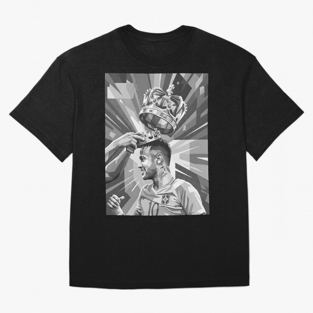Neymar Grayscale Classic T-Shirt Represent Fans Who Live for Global Football Passion for FIFA World Cup 2026 Group Stage, Made for Messi, Neymar and Mbappe, France and Portugal, Football Festival Excitement, Trophy Ambitions, Country Rivalries and