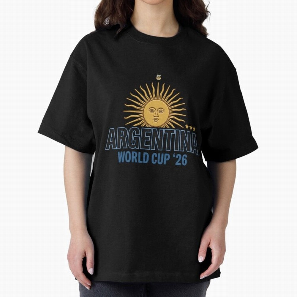 Argentina Football Sun of May - World Cup 2026 Gold Edition Essential T-Shirt Show Up for the Glory of FIFA World Cup 2026 Filled with CR7 and Messi, Argentina and Brazil Energy, Championship Spirit, Famous Goals, Roaring Crowds and International