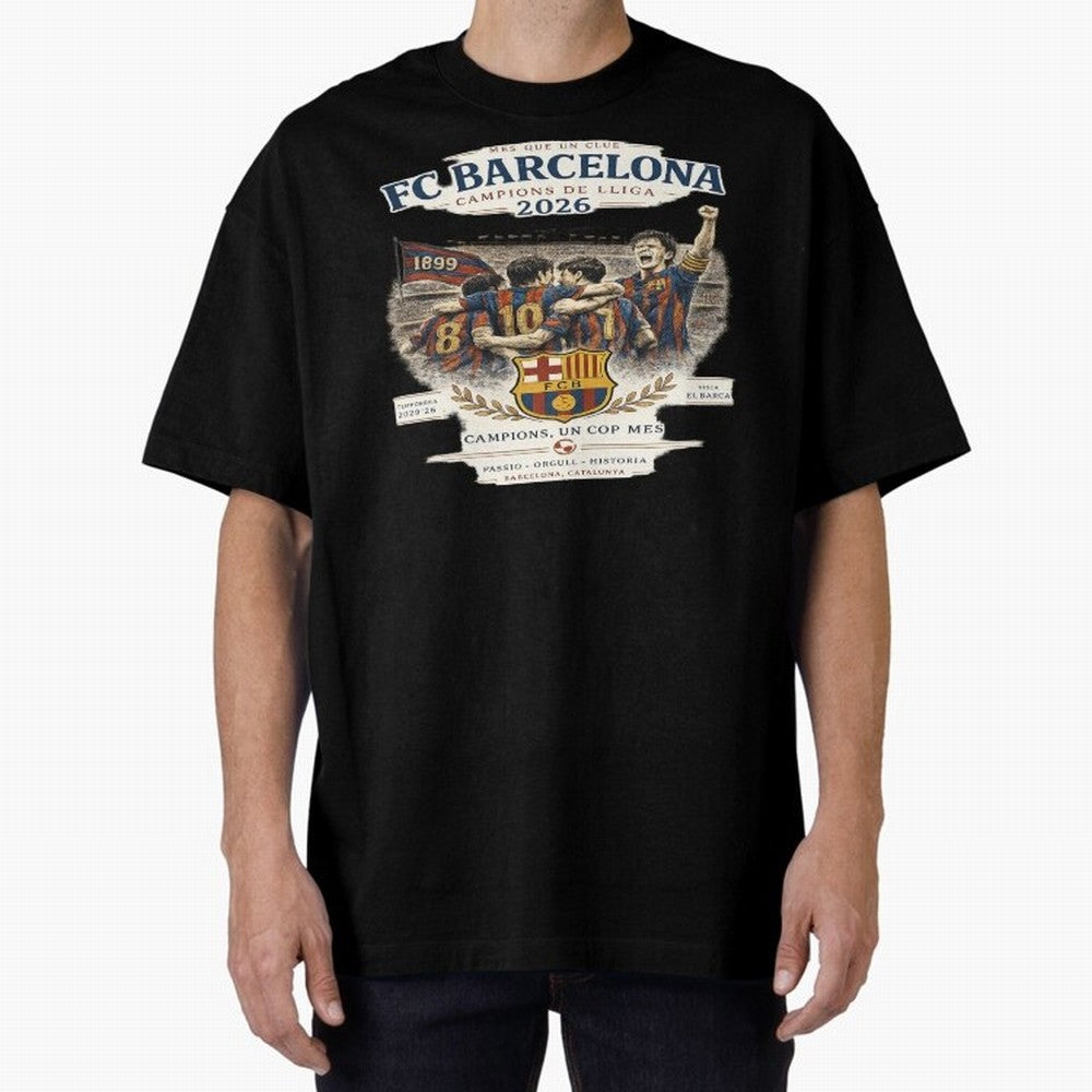 FC Barcelona Champions Vintage 2026 Oversized T-Shirt Bring Legendary Rivalry Energy to FIFA World Cup 2026 for Fans of Haaland and Mbappe and Brazil, Portugal and Argentina, Bringing Tournament Hype, Historic Matchups, Family Viewing Parties and