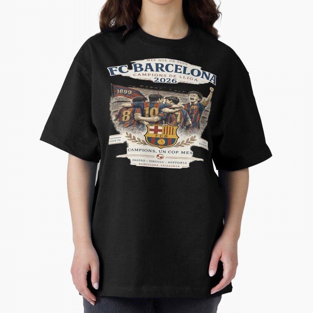 FC Barcelona Champions Vintage 2026 Oversized T-Shirt Bring Legendary Rivalry Energy to FIFA World Cup 2026 for Fans of Haaland and Mbappe and Brazil, Portugal and Argentina, Bringing Tournament Hype, Historic Matchups, Family Viewing Parties and