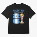 World Cup 2026, ARGENTINA Oversized T-Shirt Showcase Global Football Passion for FIFA World Cup 2026 USA Canada Mexico, with Messi, CR7 and Mbappe, Spain and Netherlands, Vintage Soccer Flavor, Modern Football Stars, National Flags and Final Night